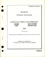 Overhaul Instructions for Constant Speed Transmission - Part 689636B