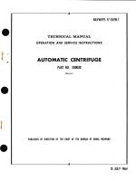 Operation and Service Instructions for Automatic Centrifuge Part No. E00030 