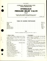 Overhaul Instructions with Parts Breakdown for Hydraulic Pressure Relief Valve - HPLV-A0