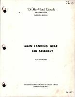 Overhaul Manual for Main Landing Gear Leg Assembly for DHC-6 Twin Otter - Part C6U1103