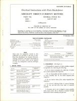 Overhaul Instructions with Parts Breakdown for Direct Current Motors - Parts 36843 and 36843-1