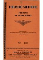 Forming Methods - Press Brake - Bureau of Aeronautics