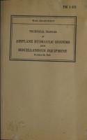 Airplane Hydraulic Systems and Miscellaneous Equipment