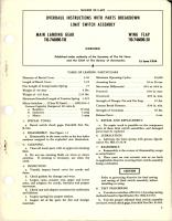 Overhaul Instructions with Parts Breakdown for Limit Switch Assembly - Main Landing Gear No 110-746000-110 - Wing Flap No. 110-746000-50