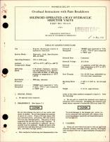 Overhaul Instructions with Parts for Solenoid Operated 4-Way Hydraulic Selector Valve - Part 50344-8 