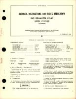 Overhaul Instructions with Parts Breakdown for Bus Equalizer Relay - Model AVR-743G