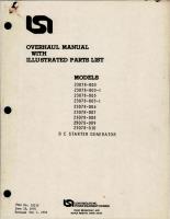 Overhaul Manual with Parts List for  DC Starter Generator 