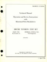 Operation and Service Instructions with Illustrated Parts Breakdown for Brush Tension Test Set Part No. KT431381-1A 