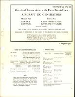 Overhaul Instructions with Parts Breakdown for D-C Generators - Models 2CM76C3, and 2CM76C3A