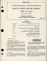 Overhaul Instructions with Parts Breakdown for Direct Current Motor Assembly - Part A-9381