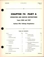 Operation and Service Instructions for Carbon Pile Voltage Regulators, Ch 74 Part A