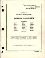 Overhaul Instructions for Hydraulic Hand Pumps
