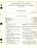 Overhaul Instructions with Parts Breakdown for Pneumatic Pressure Relief Valve Assembly Part No. 2394210 