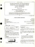 Overhaul Instructions with Parts Breakdown for Pressure Actuated Poppet Relief Valve Assemblies Part No. 132705 