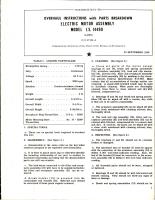 Overhaul Instructions with Parts Breakdown for Electric Motor Assembly - Model IS 14499 