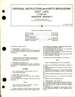 Overhaul Instructions with Parts Breakdown for Gust Lock - 11Z720-50