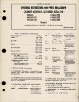 Overhaul Instructions with Parts for Jato Hook Actuating Cylinder Assembly