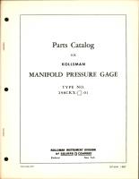 Parts Catalog for Kollsman Manifold Pressure Gage 298CKX