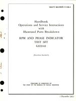 Operation and Service Instructions with Illustrated Parts Breakdown for RPM and Phase Indicator Test Set GS3940 