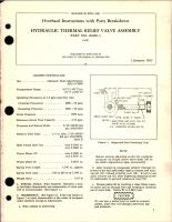 Overhaul Instructions with Parts for Hydraulic Thermal Relief Valve Assembly - Part 26089-3 