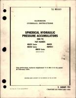 Overhaul Instructions for Spherical Hydraulic Pressure Accumulators - 3000 PSI - Parts 405525, 405554, 406920, 406920-2, 408410