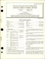 Overhaul Instructions with Parts Breakdown for Aircraft Direct-Current Motor - Part 32746 Model DCM15-117-1
