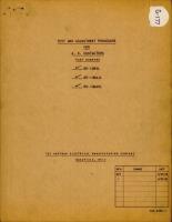 Test and Adjustment Procedure for AC Contactors - Parts BR-138VL, BR-138AJL and BR-138ARL 