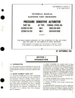 Illustrated Parts Breakdown for Pressure Sensitive Altimeters Part No. D22061 04 004, D22061 04 010, MA-1