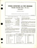 Overhaul Instructions with Parts Breakdown for Type AP-2 Pressure Reducing Valve - 20023-8017