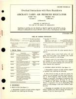 Overhaul Instructions with Parts Breakdown for Aircraft Cabin Air Pressure Regulator - Part 102108-11 - Model CPR1-80-1 
