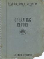 Fisher Auto Body Operating Report - Aircraft Program