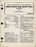 Overhaul Instructions with Parts for Motor Actuated Slide Shut-Off Valve - Part 107185 