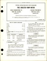 Overhaul Instructions with Parts Breakdown for Fuel Booster Pump Motor - Part 63-0382 and 4148-1 