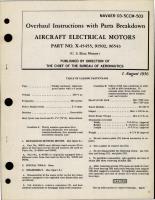 Overhaul Instructions with Parts Breakdown for Electrical Motors - Part X-45455, 91502, 96543 