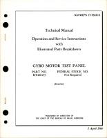 Operation, Service Instructions and Illustrated Parts Breakdown for Gyro Motor Test Panel - Part KT426193