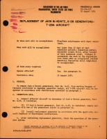 Replacement of Jack and Heintz G-26 Generators For T-28A