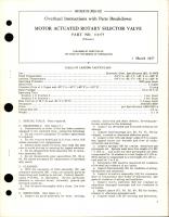 Overhaul Instructions with Parts Breakdown for Motor Actuated Rotary Selector Valve - Part 113375