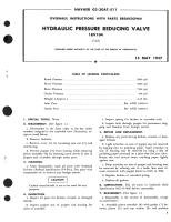 Overhaul Instructions with Parts Breakdown for Hydraulic Pressure Reducing Valve 1RV104 