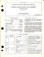 Overhaul Instructions with Parts Breakdown for Landing Gear By-Pass Valve Assembly - Part K41025