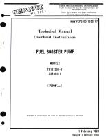 Overhaul Instructions for Fuel Booster Pump Models TB131300-3, 238900-1 