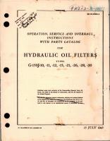 Operation, Service and Overhaul Instructions with Parts Catalog for Hydraulic Oil Filters 