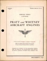 Service Tools Catalog for Pratt & Whitney Aircraft Engines