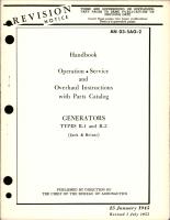 Operation, Service, and Overhaul Instructions with Parts Catalog for Generators - Types R-1 and R-2