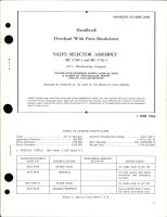 Overhaul with Parts Breakdown for Valve Selector Assembly - MC 4700-1 and MC 4702-1