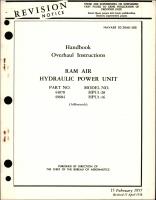 Overhaul Instructions for Ram Air Hydraulic Power Unit - Part 44070 and 49684 - Models HPU1-28 and HPU1-16