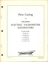 Parts Catalog for Kollsman Electric Tachometer Generators 