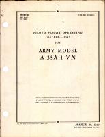 Pilot's Flight Operating Instructions for Army Model A-35A-1-VN