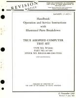 Operation and Service Instructions with Illustrated Parts Breakdown for True Airspeed Computer Test Set Type NO. WS2061 Part No. 817306