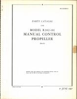 Parts Catalog For Model R202-101 Manual Control Propeller