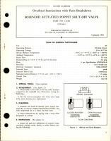 Overhaul Instructions with Parts for Solenoid Actuated Poppet Shut Off Valve - Part 111465